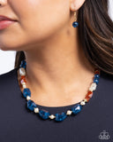 Crackling Chic - Blue Necklace - Paparazzi Accessories