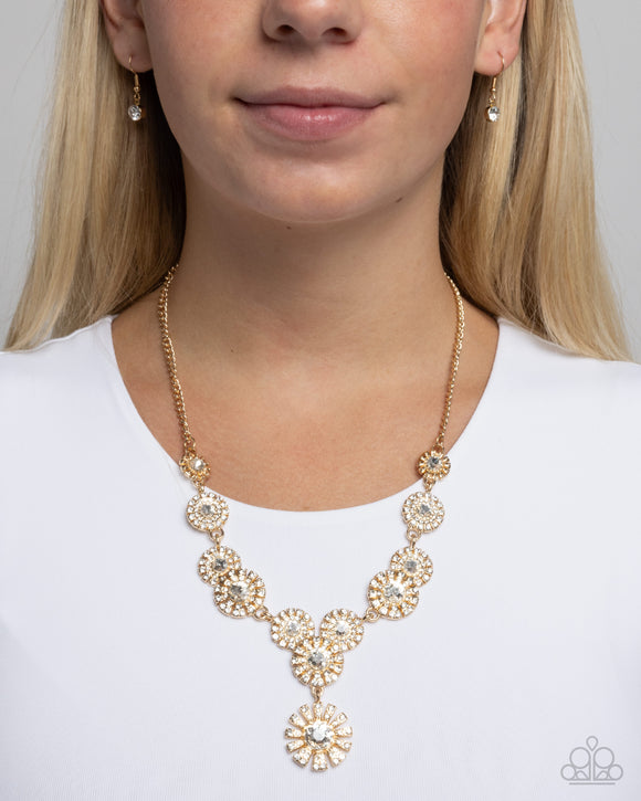 Sunburst Selfie - Gold Necklace - Paparazzi Accessories