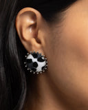 Cowhide Couture - Black Post Earrings - Paparazzi Accessories