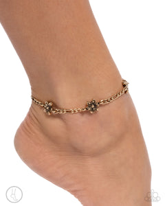 Gardening Gusto - Gold Anklet - Paparazzi Accessories