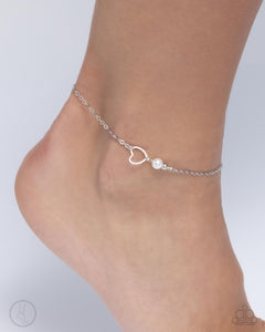 Affectionate Assertion - White Anklet - Paparazzi Accessories