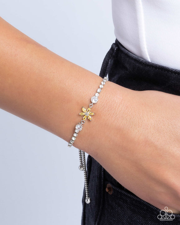 Dainty Delivery - Yellow Bracelet - Paparazzi Accessories