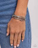Stacked Shopaholic - Silver Bracelet - Paparazzi Accessories