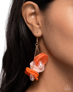 Wonderland Welcome - Orange Earrings - Paparazzi Accessories