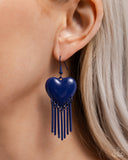 Flirty Fringe - Blue Earrings - Paparazzi Accessories