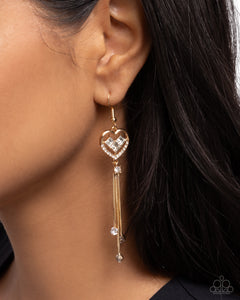 Cascading Character - Gold Earrings - Paparazzi Accessories