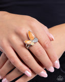 Fluttering Fidelity - Orange Ring - Paparazzi Accessories