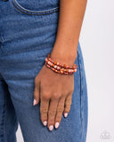 Seed Bead Stack - Orange Bracelet - Paparazzi Accessories