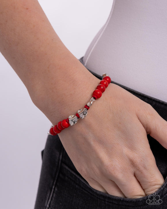 Festival Fling - Red Bracelet - Paparazzi Accessories