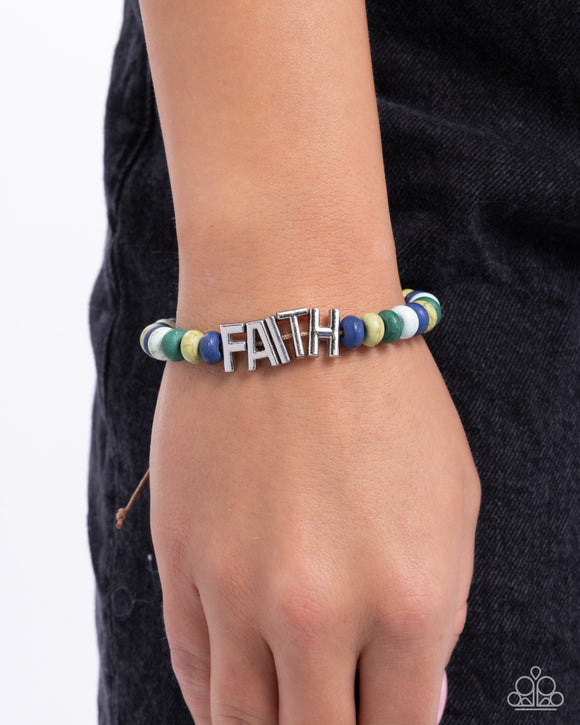 Word of Faith - Green Bracelet - Paparazzi Accessories