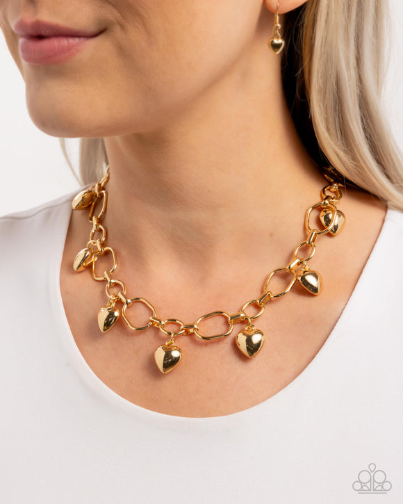 Hey Lover - Gold Necklace - Paparazzi Accessories