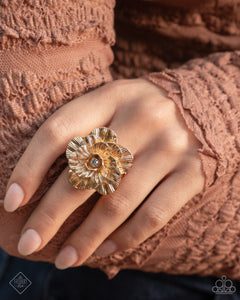 Grand Garden - Gold Ring - Paparazzi Accessories