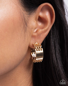 Interlocked Immunity - Gold Earrings - Paparazzi Accessories