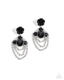 rosy-rave-black-post earrings-paparazzi-accessories