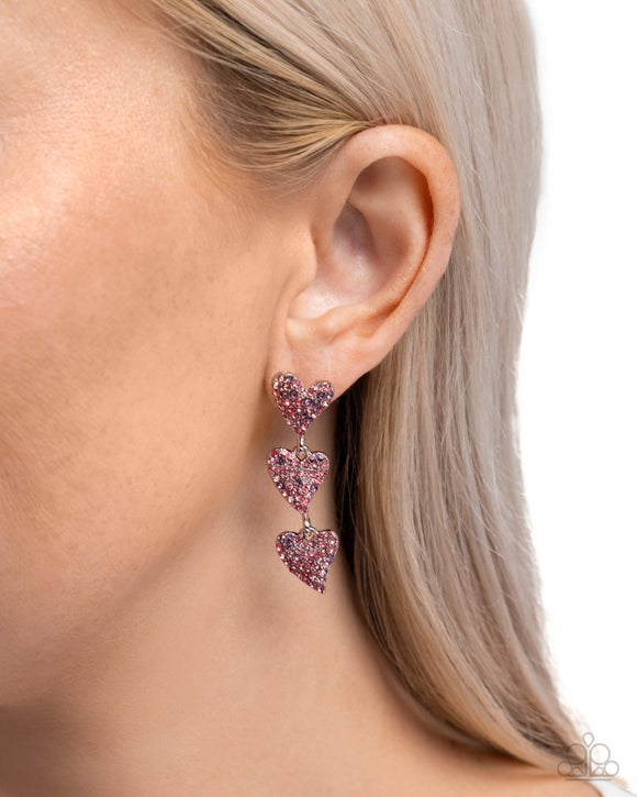 One Of The Girls - Pink Post Earrings - Paparazzi Accessories