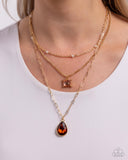 Giddy Glitter - Brown Necklace - Paparazzi Accessories