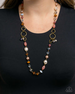 Eclectic Embrace - Brass Necklace - Paparazzi Accessories