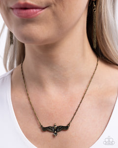 Eagle Exception - Brass Necklace - Paparazzi Accessories