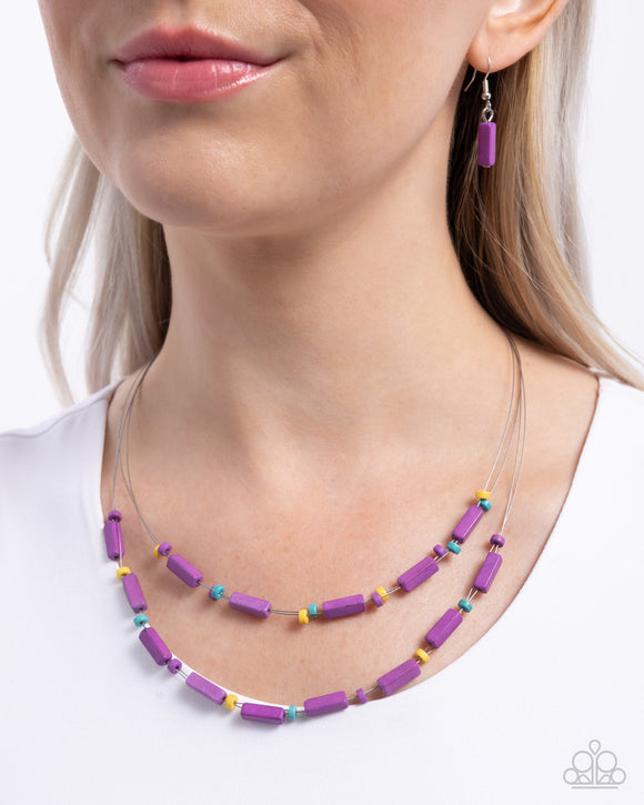 Earthy Extrovert - Purple Necklace - Paparazzi Accessories