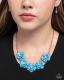 Flower Chain - Blue Necklace - Paparazzi Accessories