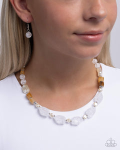 Crackling Chic - White Necklace - Paparazzi Accessories