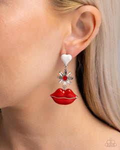 Let Me Kiss You - Red Post Earrings - Paparazzi Accessories