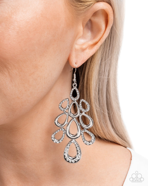 In a Hurry - White Earrings - Paparazzi Accessories