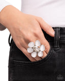 Glitter in the Air - White Ring - Paparazzi Accessories