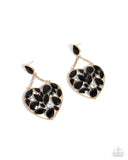 glittery-gait-black-post earrings-paparazzi-accessories