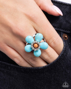 Stony Solidarity - Blue Ring - Paparazzi Accessories