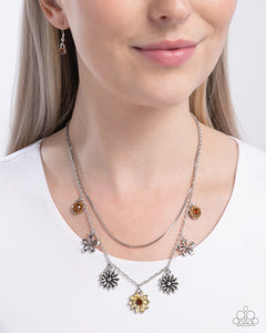 Glinting Garden - Yellow Necklace - Paparazzi Accessories