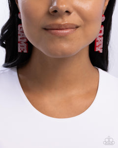 Home Game - Red Post Earrings - Paparazzi Accessories