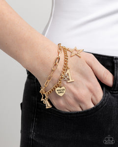 Team Spirit - Gold Bracelet - Paparazzi Accessories