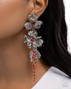 Classical Cadenza - Red Post Earrings - Paparazzi Accessories