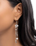 Glowing Gamut - White Earrings - Paparazzi Accessories