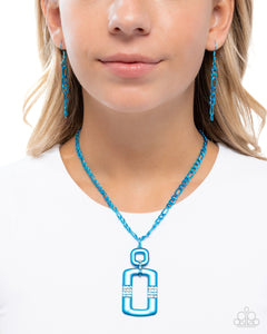 Metallic Movement - Blue Necklace - Paparazzi Accessories