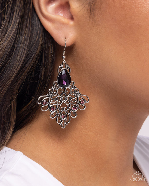 Lattice Legacy - Purple Earrings - Paparazzi Accessories