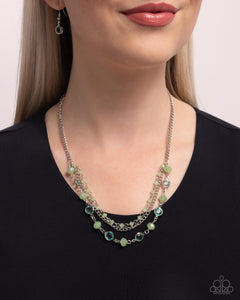 Charismatic Cascade - Green Necklace - Paparazzi Accessories