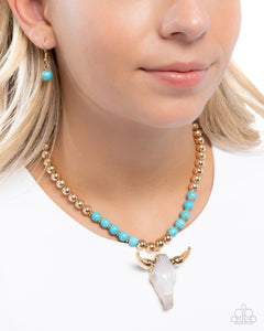 Timeless Texan - Blue Necklace - Paparazzi Accessories