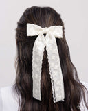 Carefree Coquette - White Hair Clip - Paparazzi Accessories