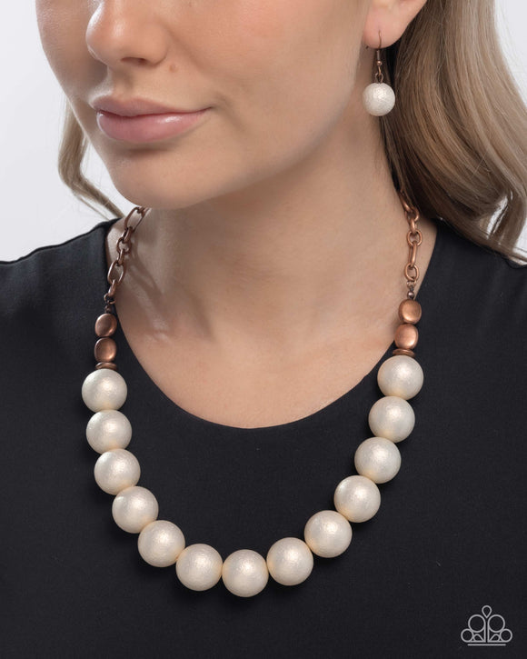 Brushed Backdrop - Copper Necklace - Paparazzi Accessories