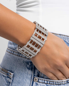 Vertical Vanity - White Bracelet - Paparazzi Accessories