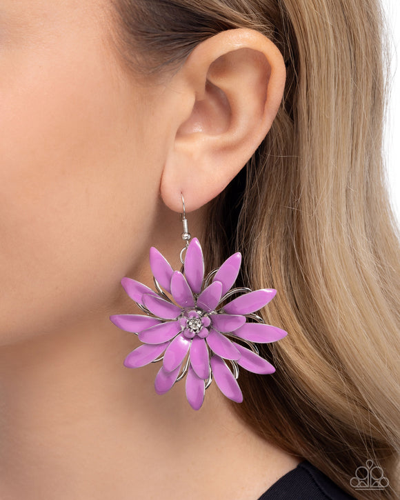 Floral Feeling - Purple Earrings - Paparazzi Accessories