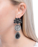 Handcrafted Haul - Black Post Earrings - Paparazzi Accessories