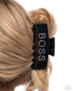 Boss Backdrop - Black Hair Clip - Paparazzi Accessories