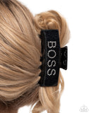 Boss Backdrop - Black Hair Clip - Paparazzi Accessories