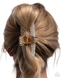 Glittery Gesture - Gold Hair Clip - Paparazzi Accessories