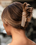 Glittery Gesture - Gold Hair Clip - Paparazzi Accessories