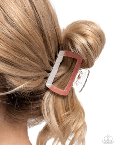 Transparent Texture - Orange Hair Clip - Paparazzi Accessories
