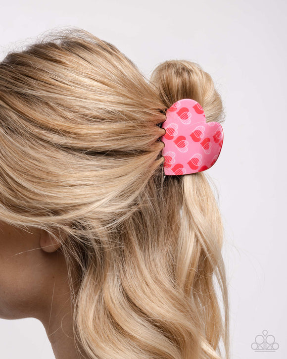 Courting Clip - Pink Hair Clip - Paparazzi Accessories